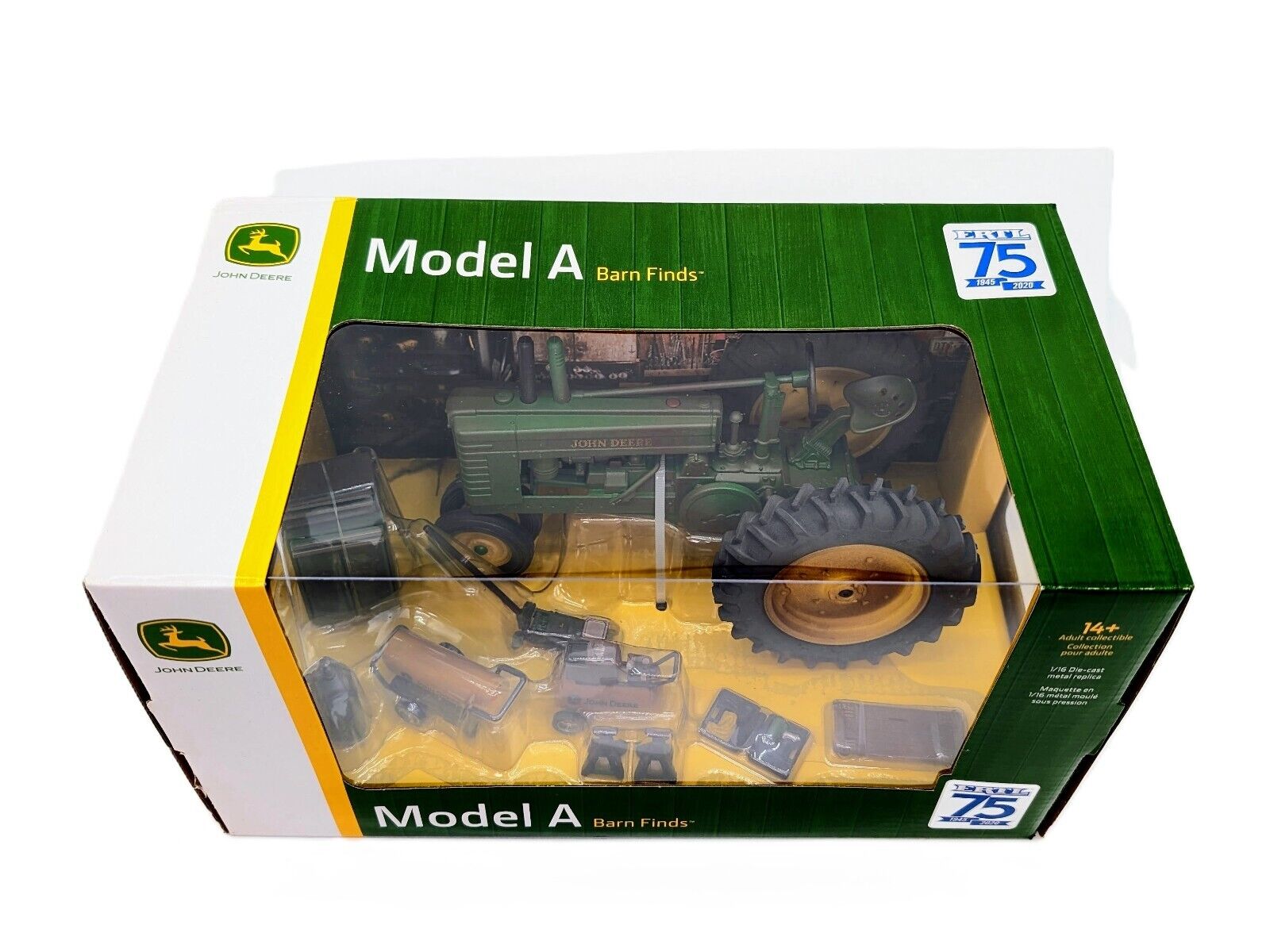 1/16 John Deere Model A Tractor, Dusty Barn Find With Accessories, Ertl 75th Ann
