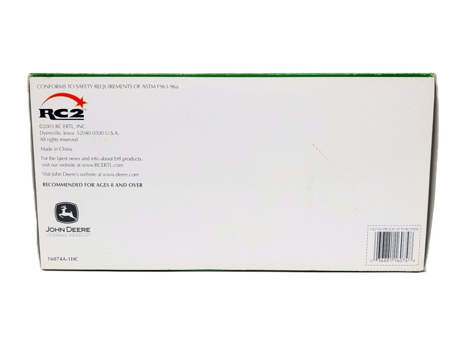 1/16 John Deere 2010 Crawler W/ Blade Plow City Show Ertl