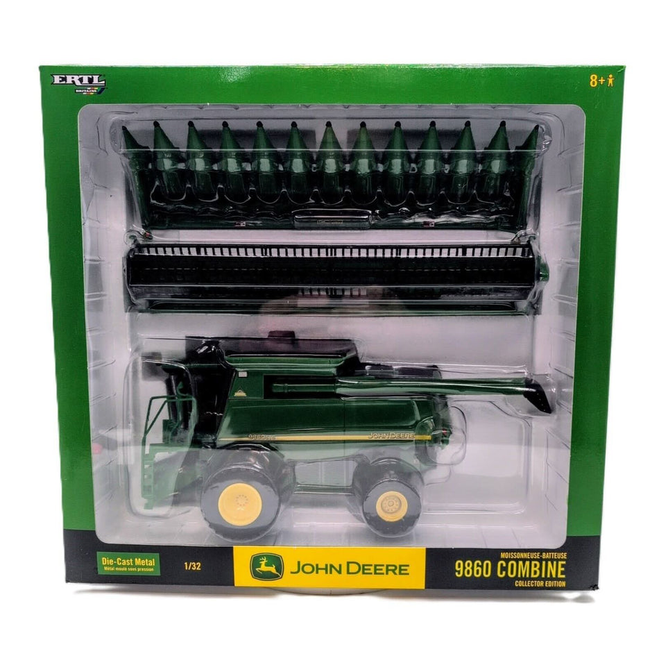 1/32 John Deere 9860 Combine W/ Duals, Corn & Bean Heads