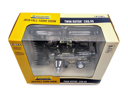 1/64 New Holland Cr8.90 Combine, Folding Corn Head, Draper Head, 2018 Farm Show