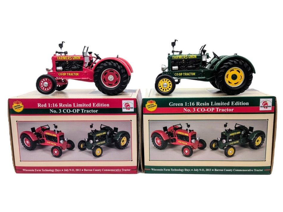 1/16 No. 3 CO-OP Red & Green Tractors Pair, Wisconsin Farm Technology Days 2013