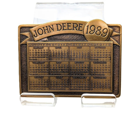 John Deere 1989 Calendar Medallion - Farm Toy Tractor