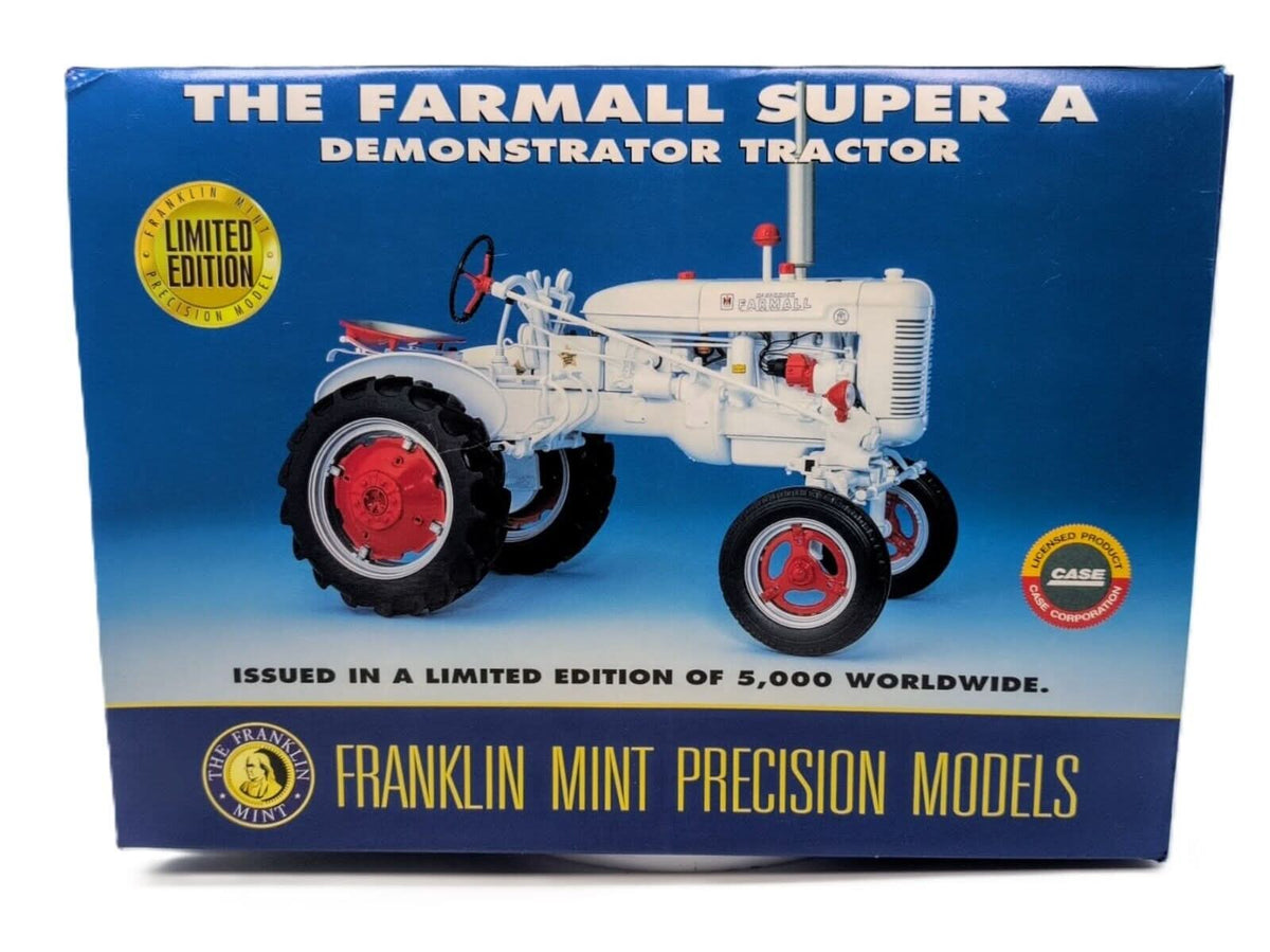 1/12 Farmall Super A White Demonstrator Tractor Franklin Mint Precision Model - Farm Toy