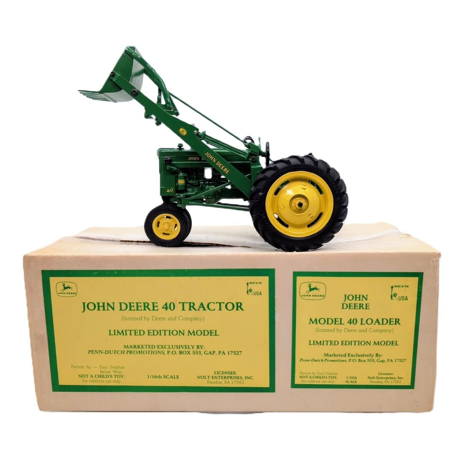 1/16 John Deere 420-T Model 40 Loader Limited Edition By Paul Stephan - Farm Toy