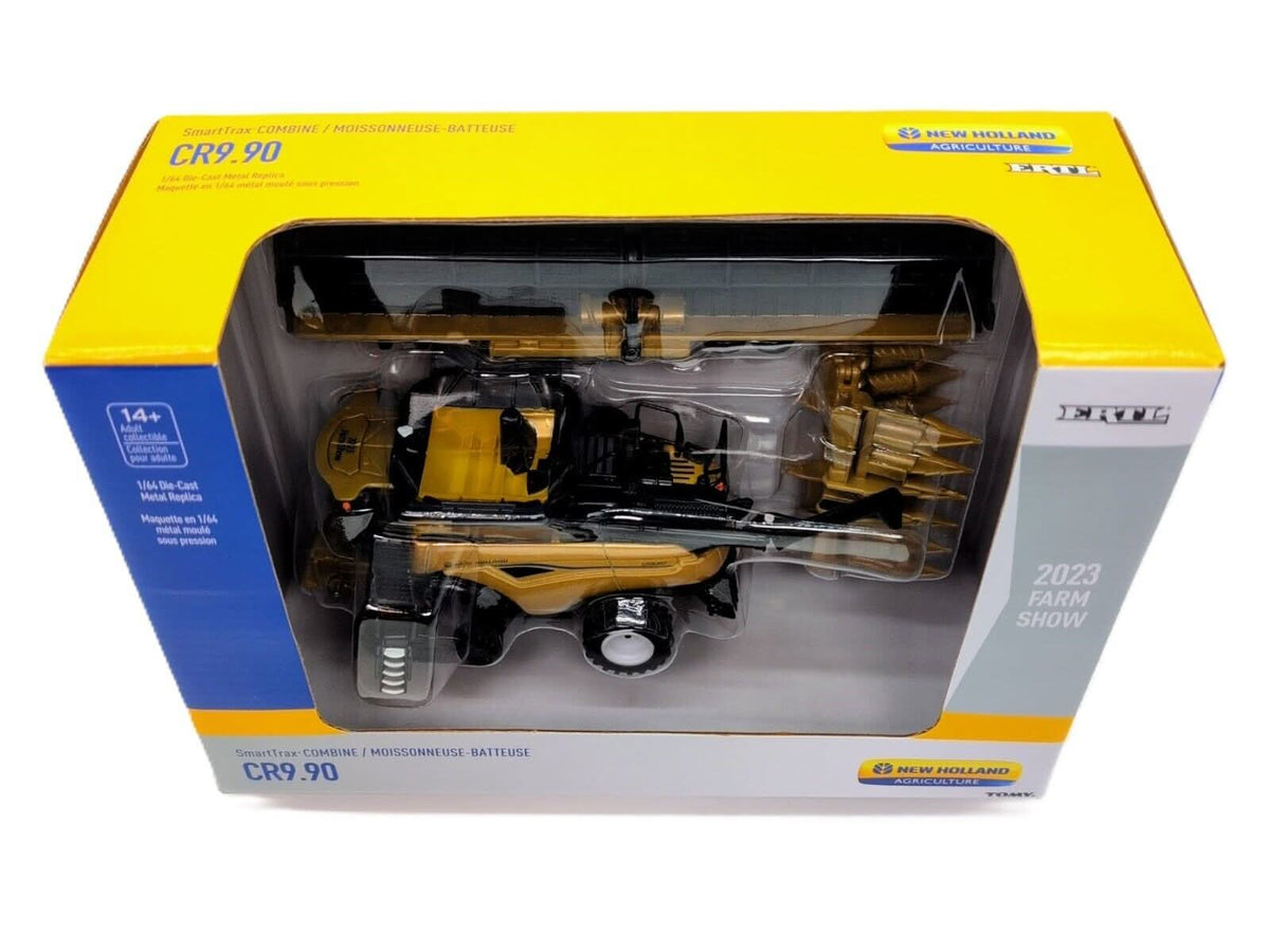 1/64 New Holland CR9.90 Combine With Tracks, Updated Graphics, Gold Chaser - Farm Toy Tractor