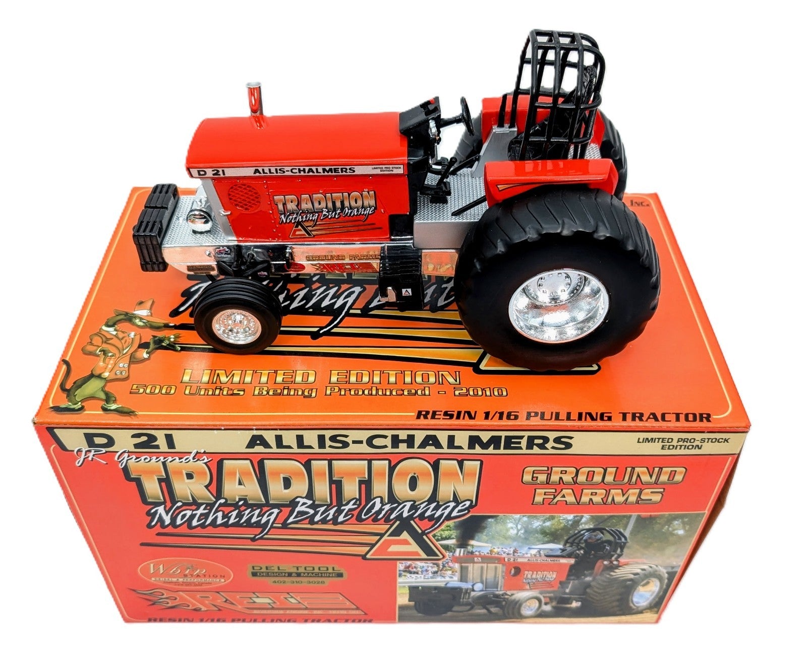 1/16 Allis Chalmers D-21 Tradition Nothing But Orange Pro Stock Pulling Tractor.