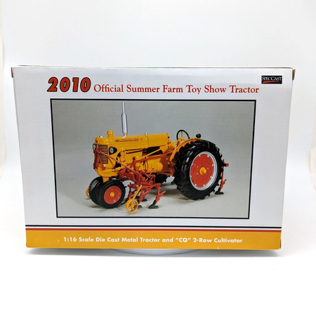 SpecCast 1/16 Scale Minneapolis Moline Toy Tractor & "CQ" 2-Row Cultivator.