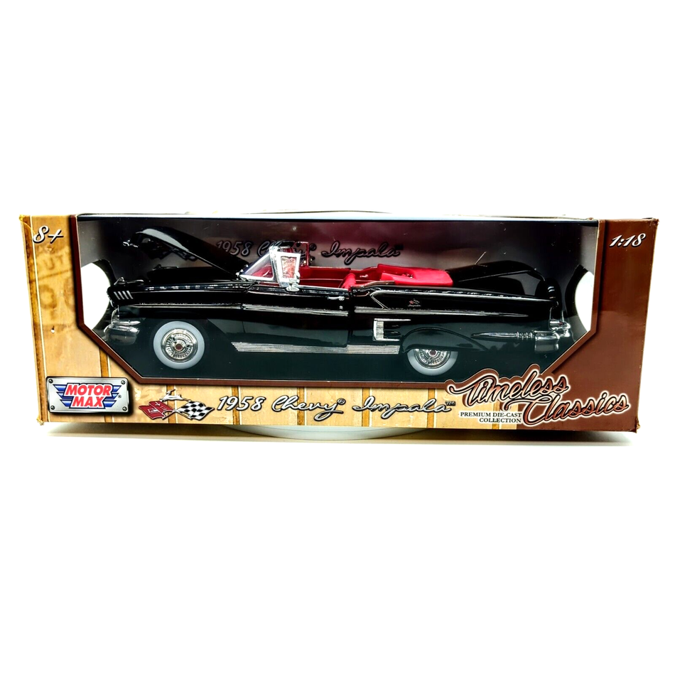 1/18 Motor Max Scale Diecast 73112TC - 1958 Chevy Impala - Black