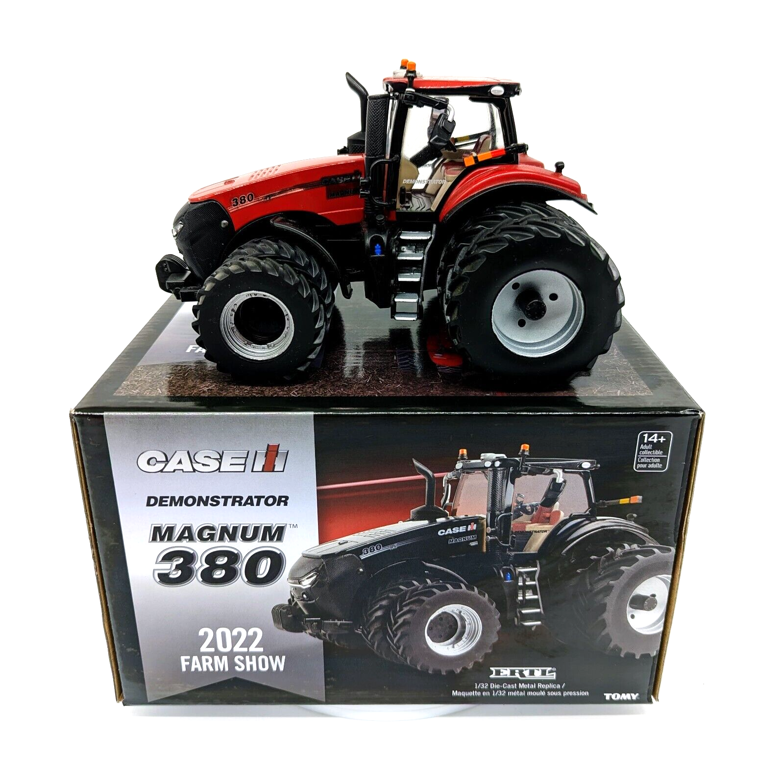 1/32  ERTL CASE-IH DEMONSTRATOR MAGNUM  380 2022 FARM  SHOW NEW RED CHASE.