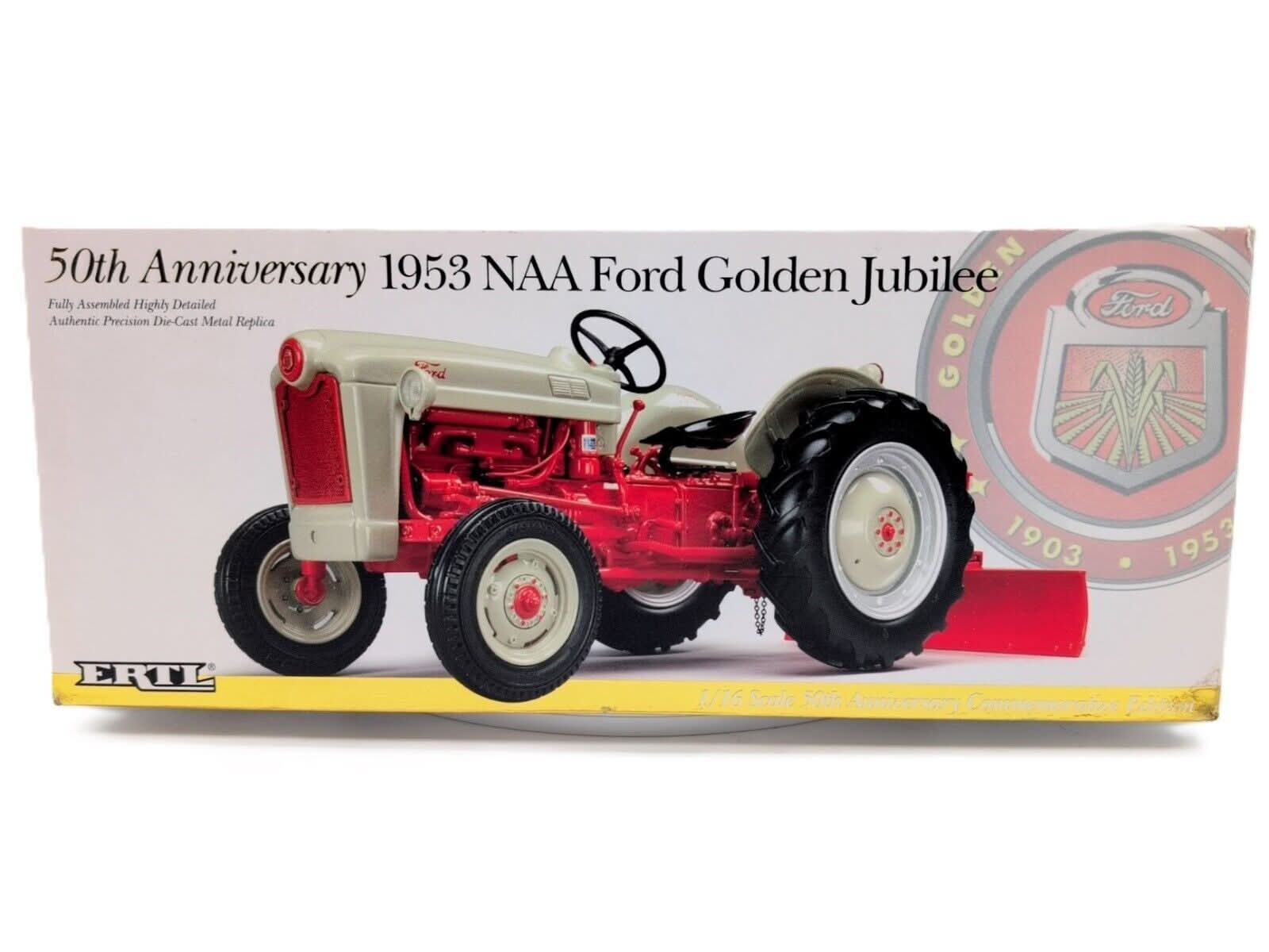 1/16 1953 NAA Ford Golden Jubilee Tractor With Blade Commemorative Ed. Ertl - Farm Toy