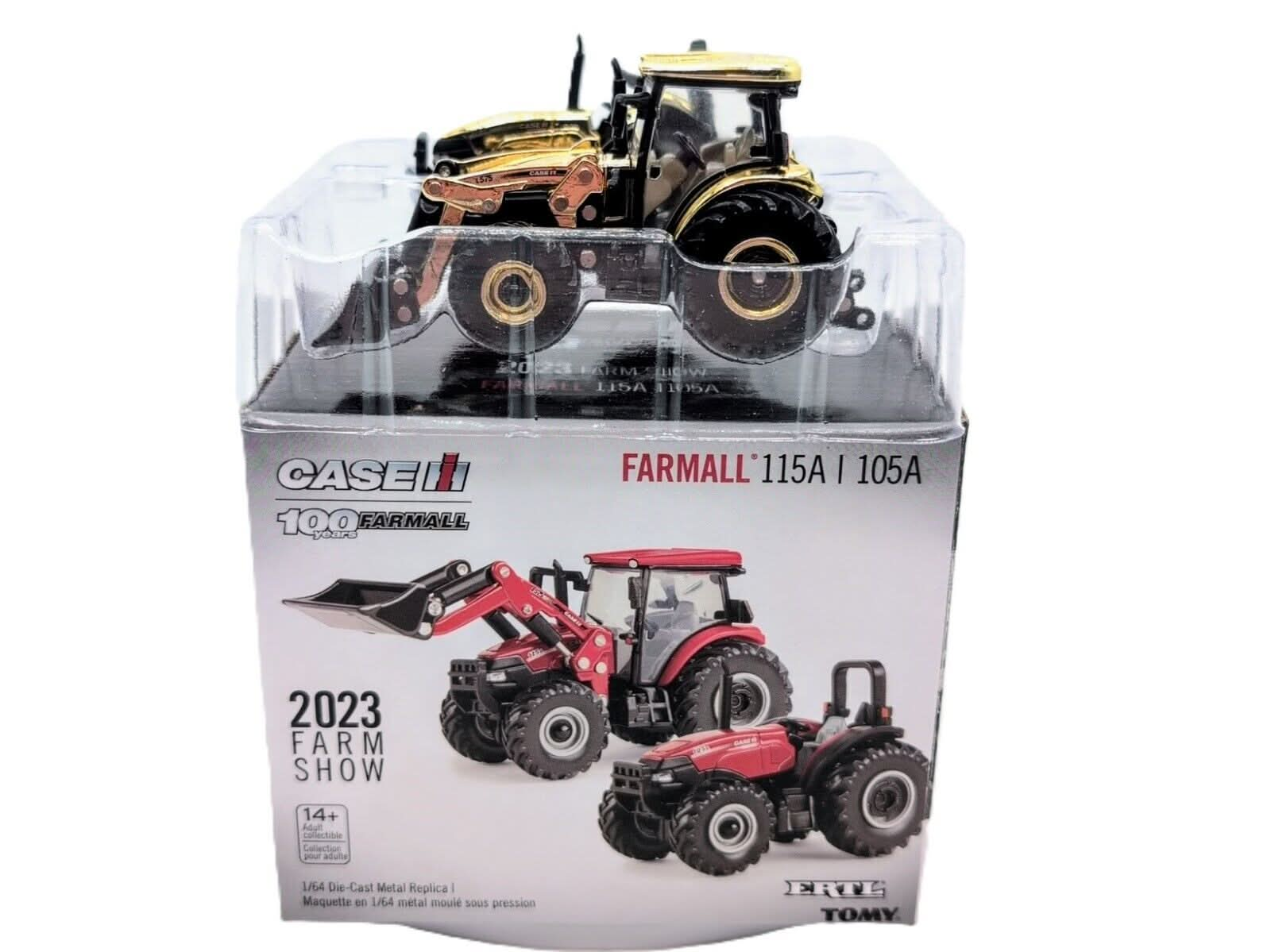 1/64 Case IH Farmall 115A With Cab & Loader & Farmall 105A Open Station Tractor - Farm Toy Tractor