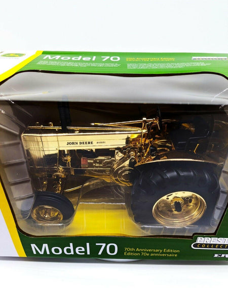 John Deere Gold Model 70 Anniversary Ed ERTL 1/16 Chaser Toy Tractor # 45853.