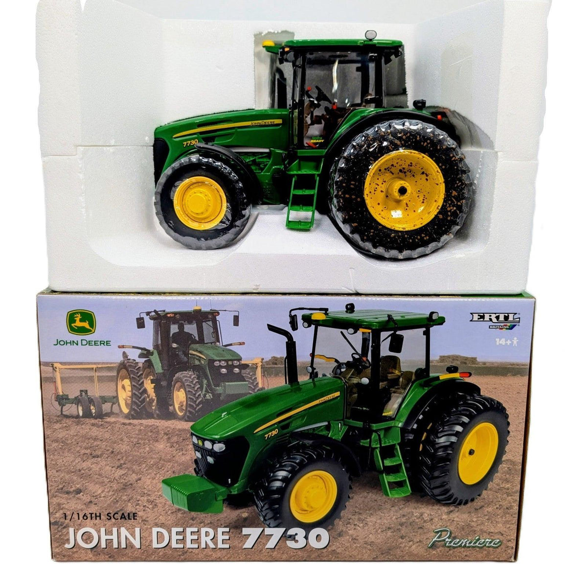 1/16 John Deere 7730 Tractor W/ Front Wheel Assist, 2007 Farm Show MUDDY VERSION.