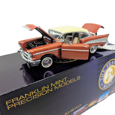 1/24 1957 Chevy Belair Coupe Brown/White, Limited Edition Franklin Mint 