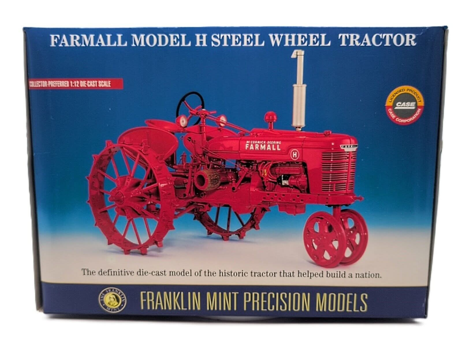 1/12 Farmall Model H Steel Wheel Tractor Franklin Mint Precision Model - Farm Toy