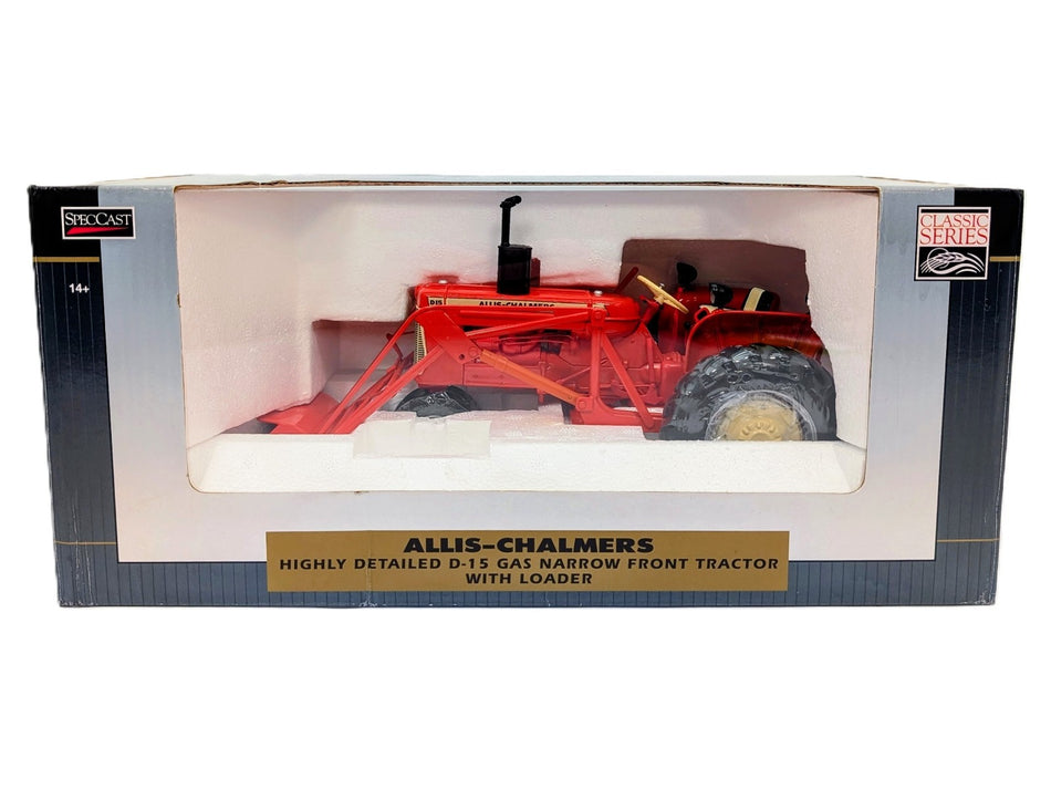 1/16 Allis Chalmers D-15 Gas Narrow Front Tractor With Loader.