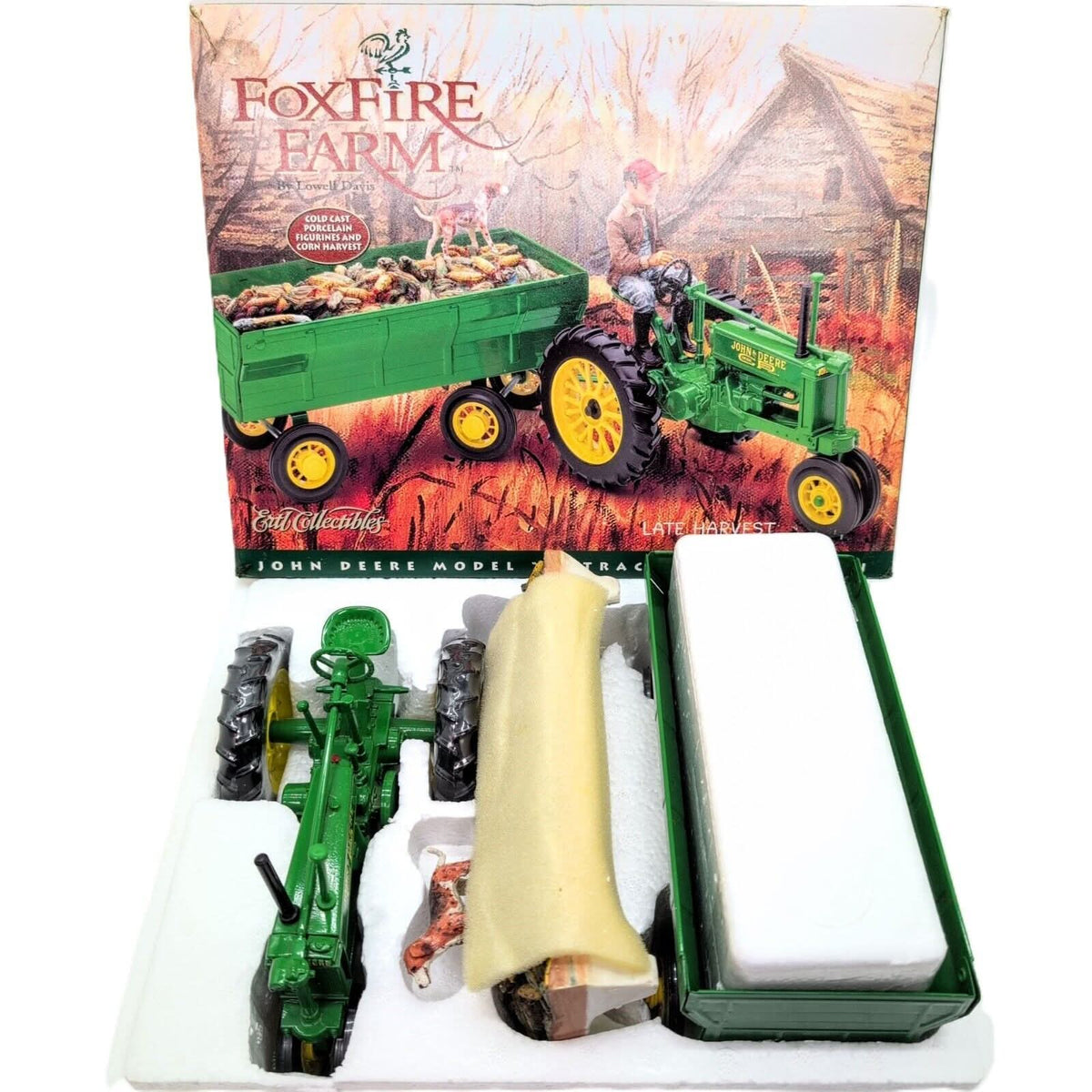 1/16 John Deere Model B Tractor And Wagon, Fox Fire Farms Late Harvest - Farm Toy