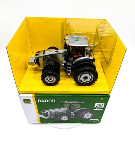 1/32 John Deere 8400R Silver Tractor, 100 Year Anniversary, Special Edition.