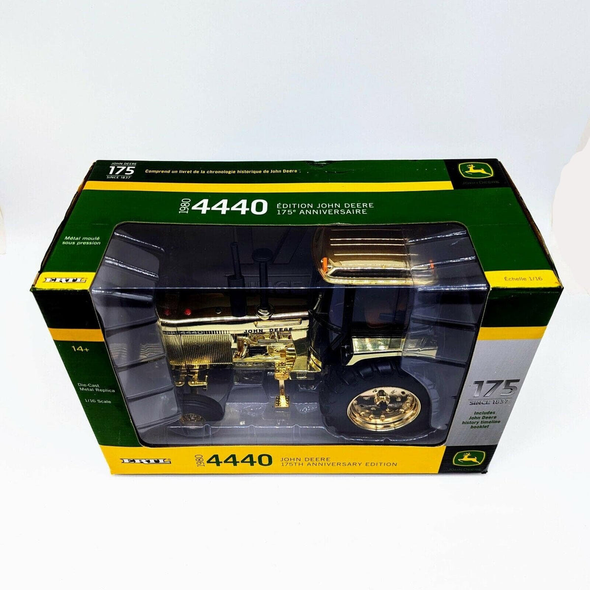 John Deere 4440 Gold Chaser Toy Tractor 175th Ann. Edition Ertl 1/16 Scale.