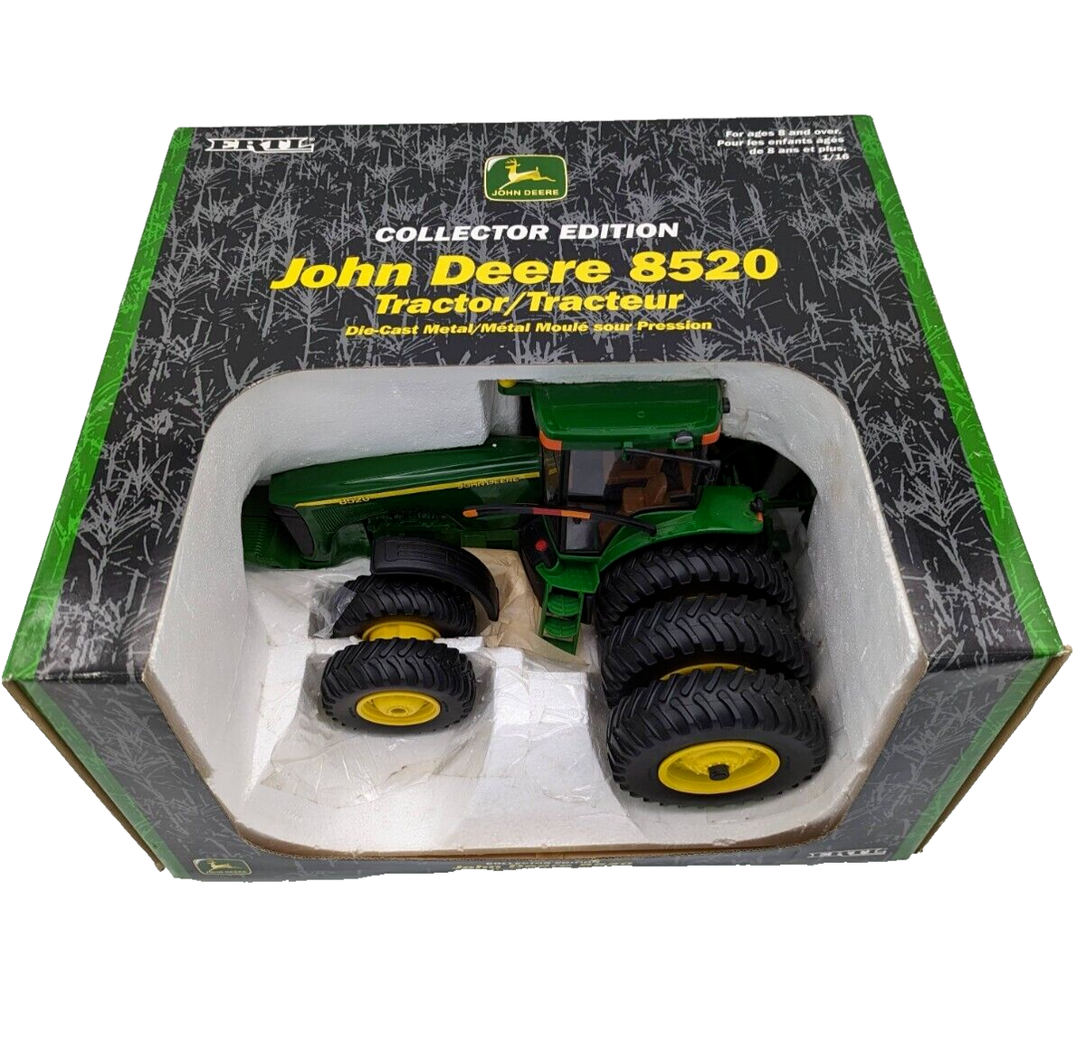 1/16 John Deere 8520 Tractor with Front Duals and Rear Triples Diecast Ertl Read - Farm Toy