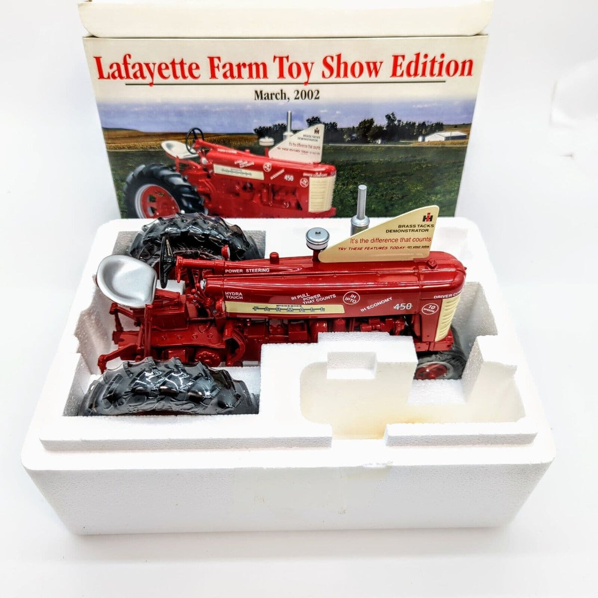 "SpecCast 1/16 Farmall 450 Toy - Demonstrator Model - Brass Tacks Design - SEO Optimized ALT Tag"