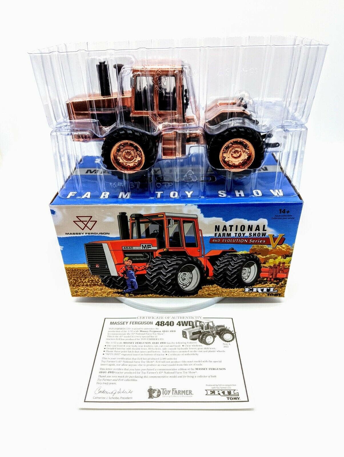 Massey Ferguson 4840 4WD Tractor 1/32 COPPER CHROME Chase Ertl Toy Farmer.