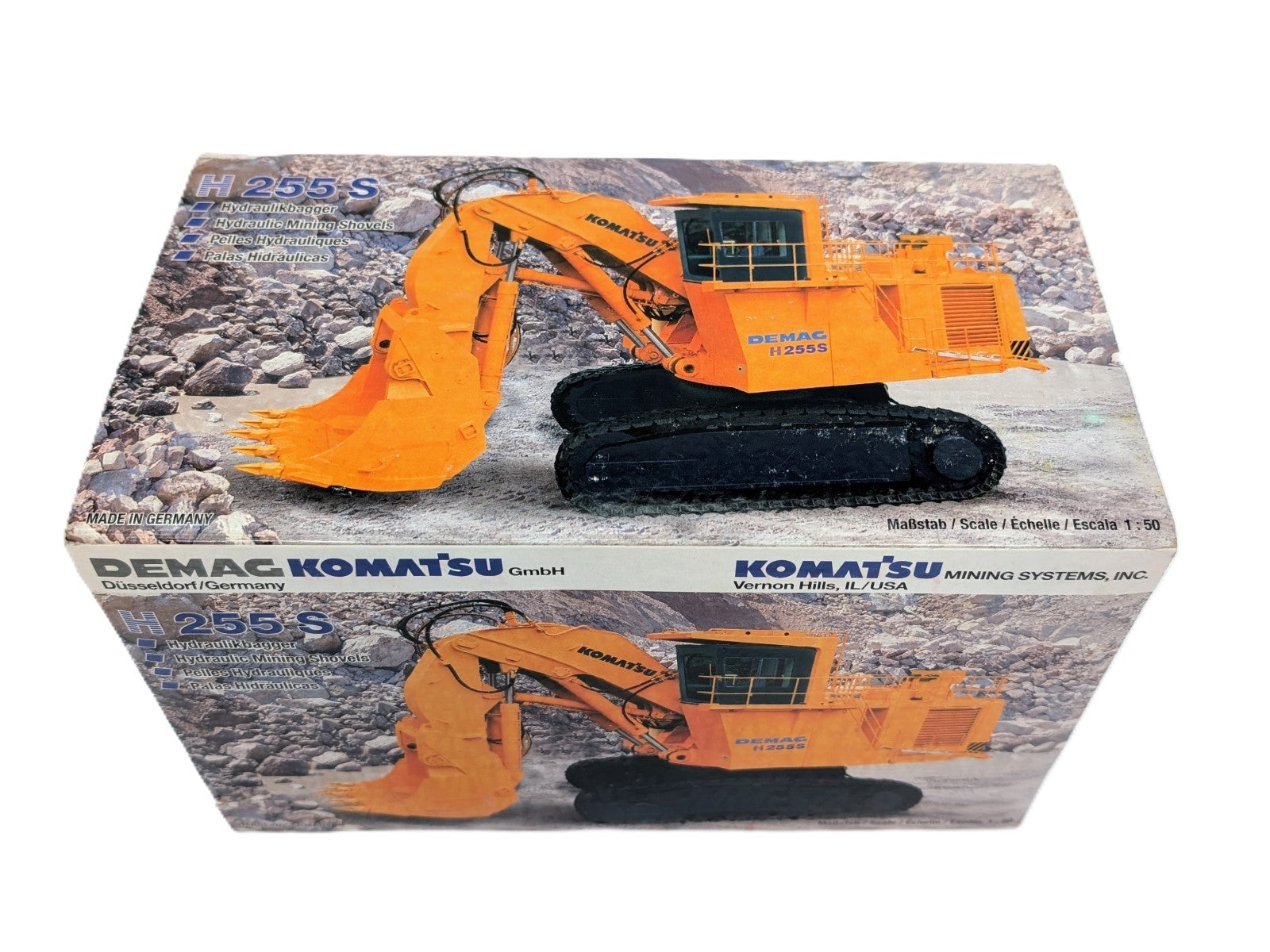 1/50 Demag Komatsu H255S Shovel By NZG. Stock # 442.