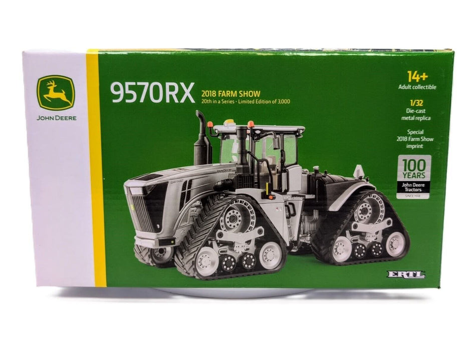 1/32 John Deere 9570Rx Tractor, 2018 Farm Show Edition, Silver - Farm Toy Tractor