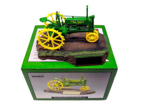 1/16 John Deere 1937 Resin Model "A" Tractor On Sculptured Base SpecCast - Farm Toy Tractor