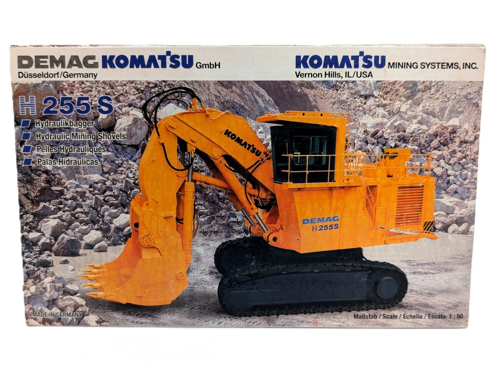 1/50 Demag Komatsu H255S Shovel By NZG. Stock # 442.