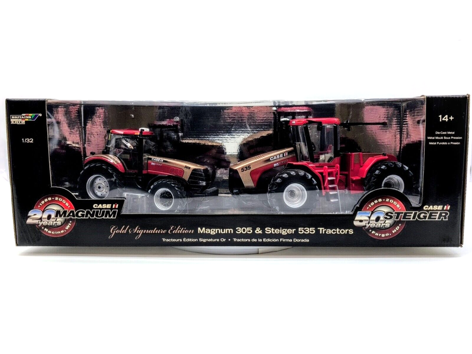 1/32 Case IH Magnum 305 and Steiger 535 Tractors, Gold Signature Edition - Farm Toy Tractor