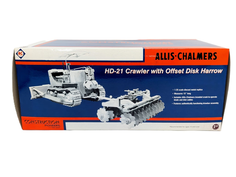 1/25 Allis Chalmers HD-21 Crawler With Blade & Disk Harrow, White