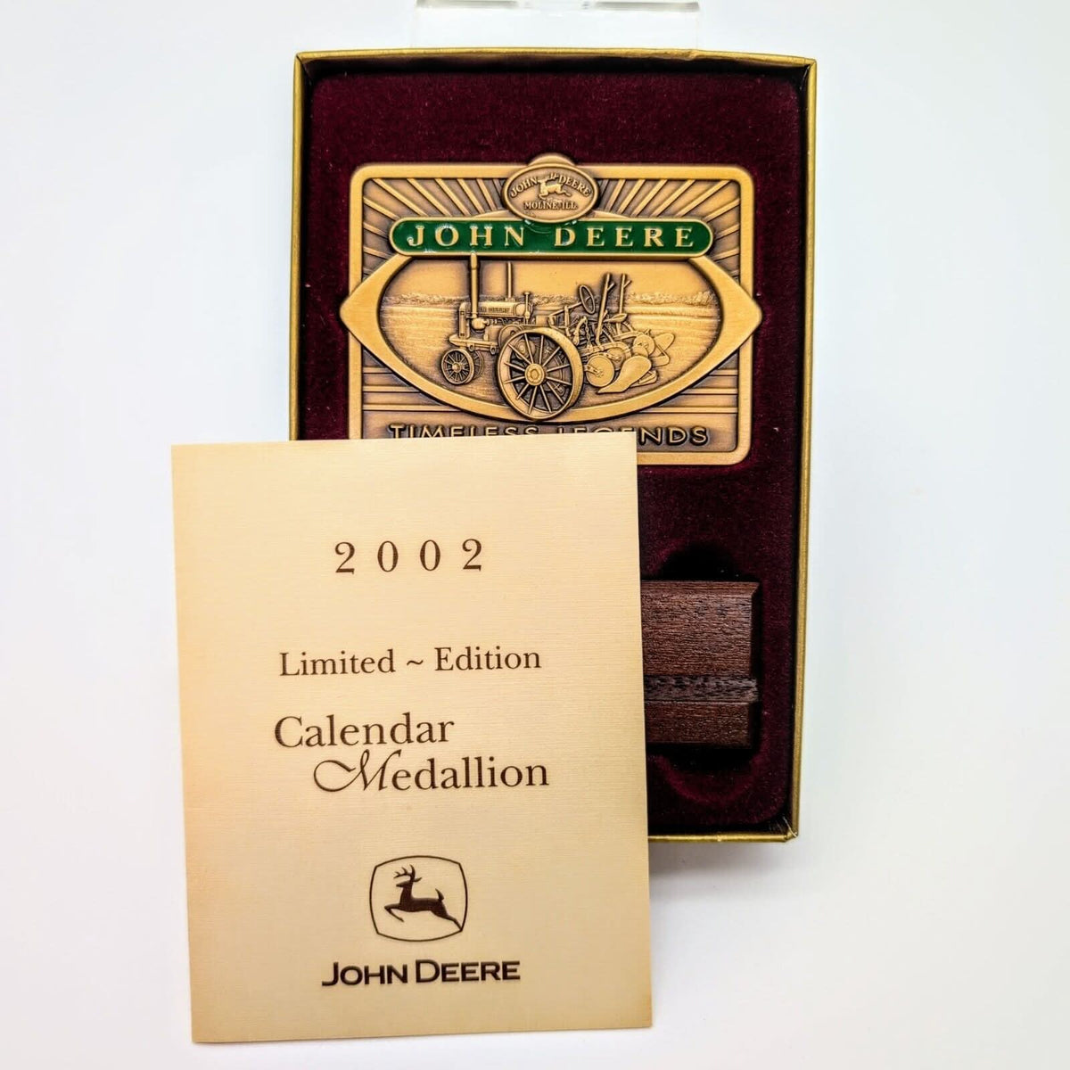 John Deere 2002 Calendar Medallion - Farm Toy Tractor