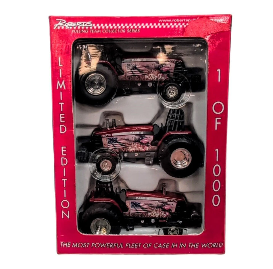 1/64 Case IH Roberts Pulling Team 3 Piece Pulling Tractor Set