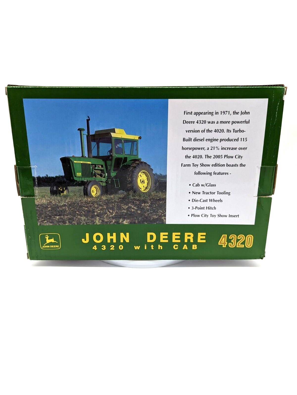 1/16 John Deere 4320 Diesel Tractor W/ Cab Plow City Toy Show.