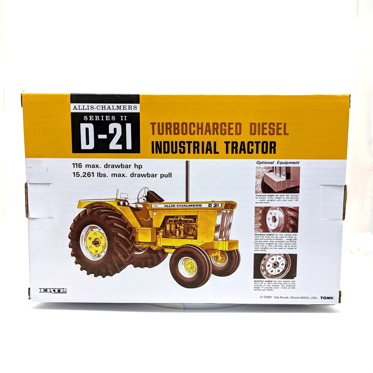 2023 ERTL 1/16 ALLIS-CHALMERS INDUSTRIAL YELLOW D-21 Tractor PRESTIGE.