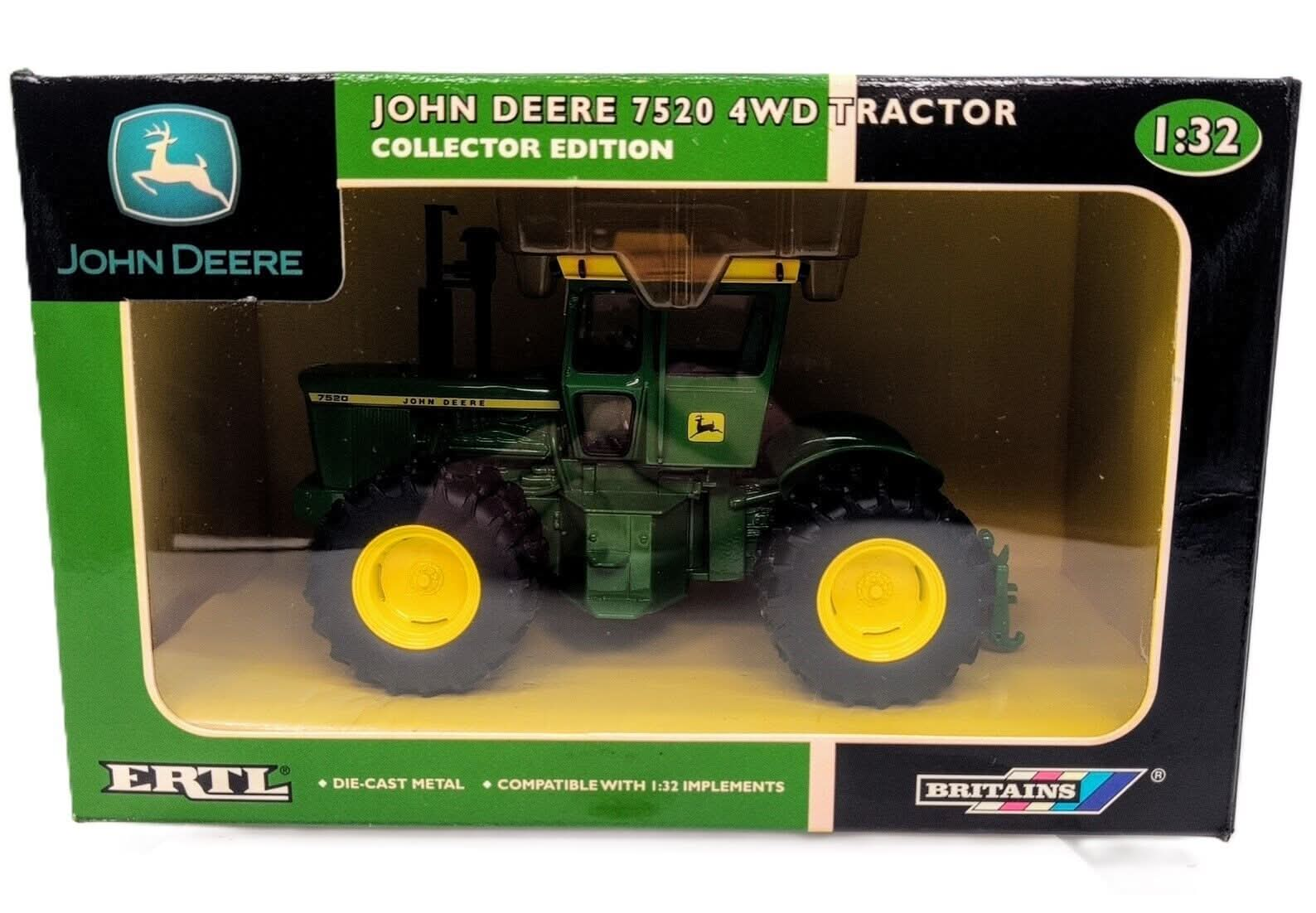 1/32 John Deere 7520 4WD Tractor W/ Duals Collector Edition - Farm Toy Tractor