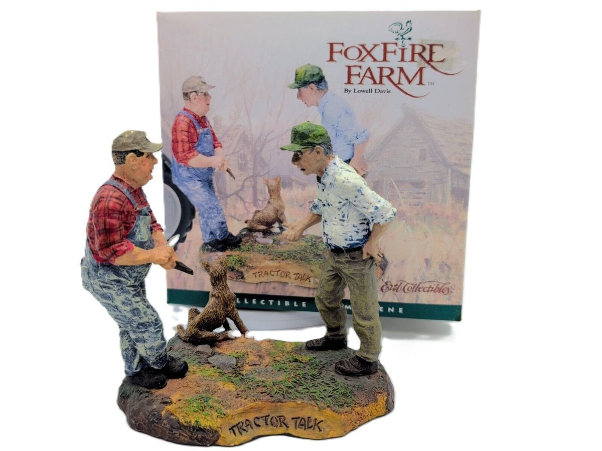 1/16 Foxfire Farm "Tractor Talk" Cold Cast Porcelain Statue by Lowell Davis - Farm Toy