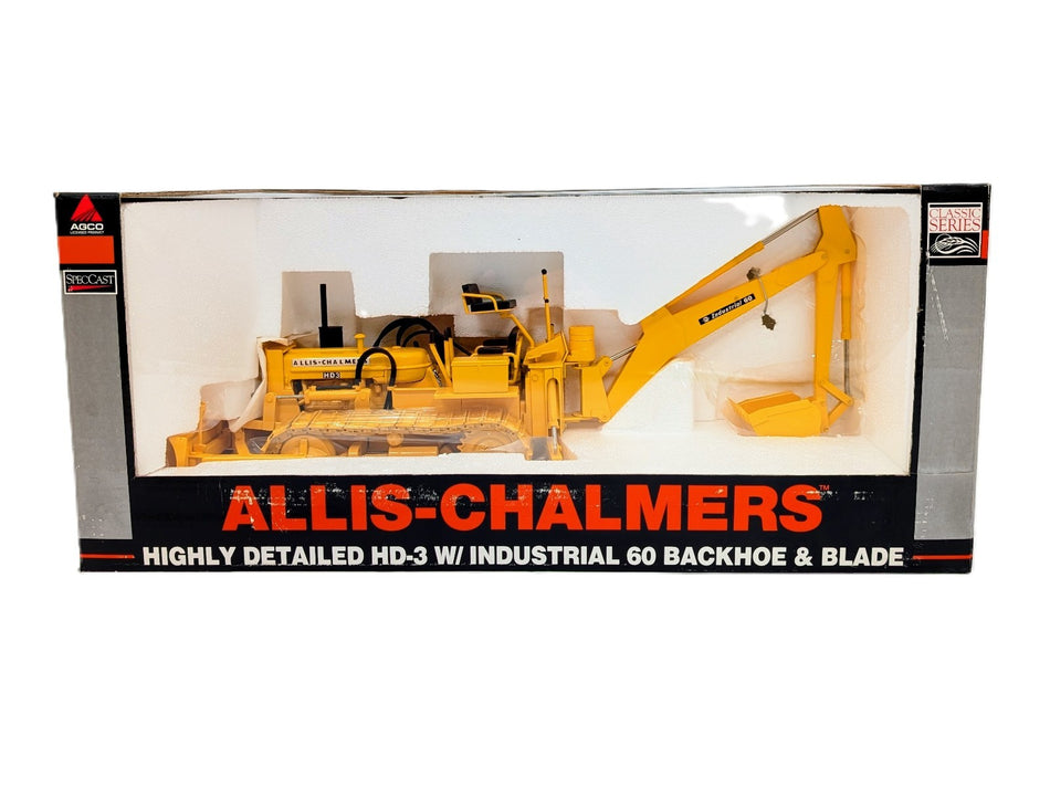 1/16th Allis Chalmers Industrial HD-3 Crawler Tractor with 60 Backhoe and Blade