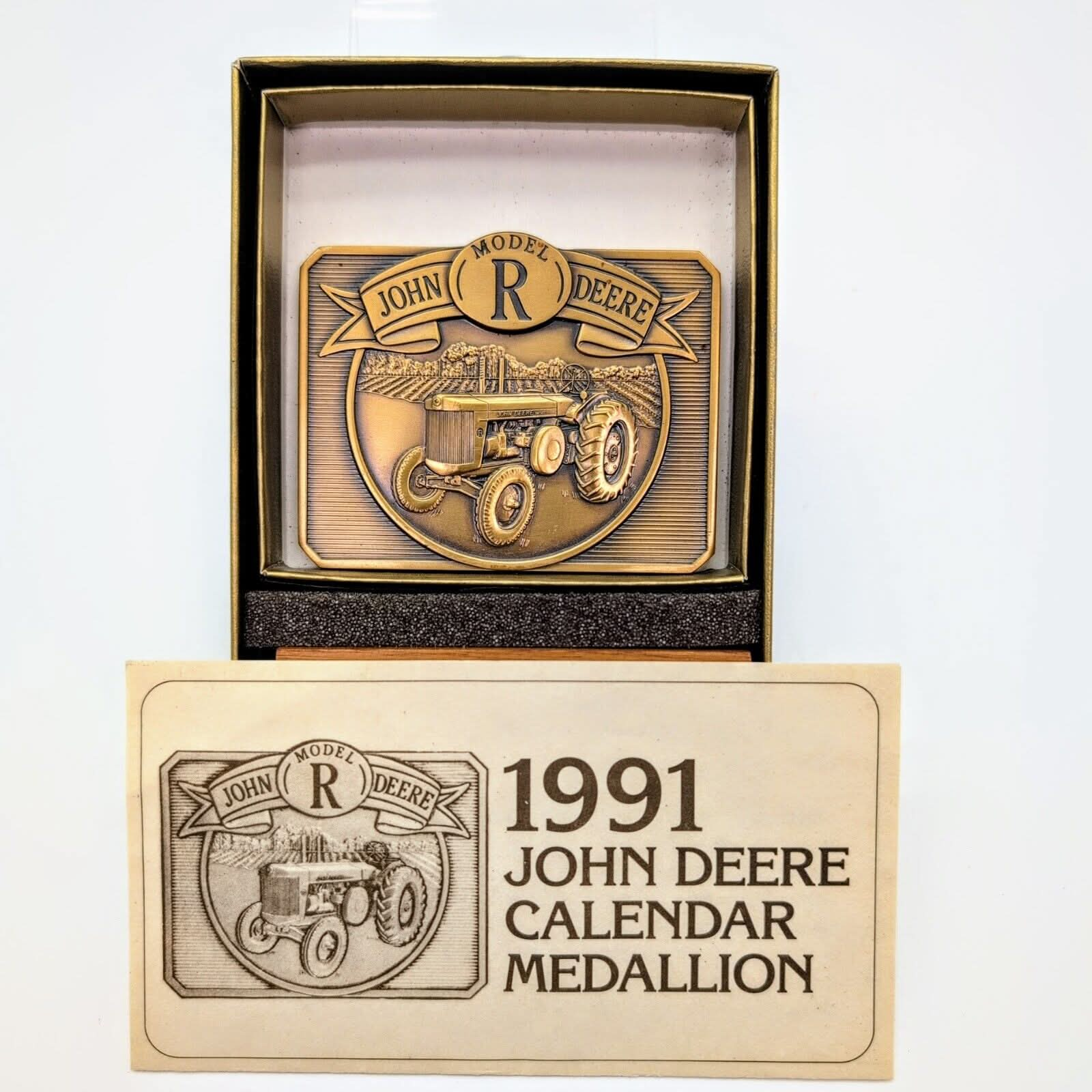 John Deere 1991 Calendar Medallion - Farm Toy Tractor