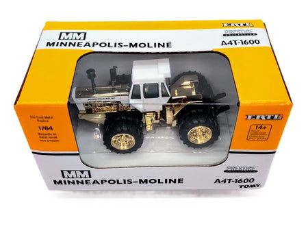 1/64 Minneapolis Moline A4T-1600 4wd Tractor With Cab & Duals, Gold Plated - Farm Toy Tractor