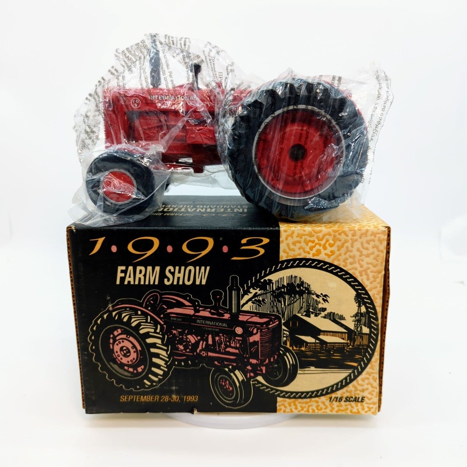 Collectible International Harvester ID-9 Standard Diesel Tractor toy model showcased at 1993 Farm Show