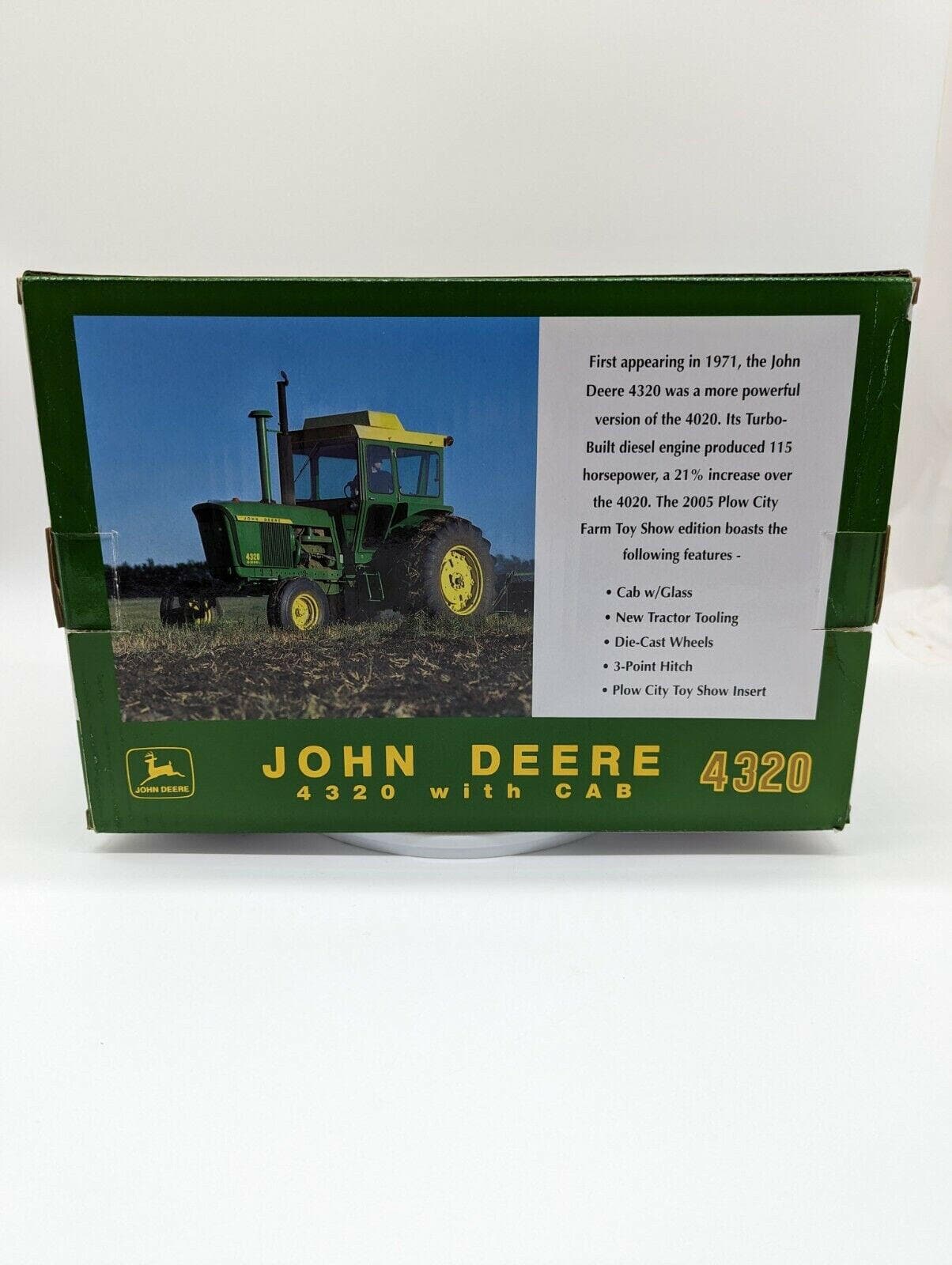 1/16 John Deere 4320 Diesel Tractor W/ Cab, Plow City Toy Show.