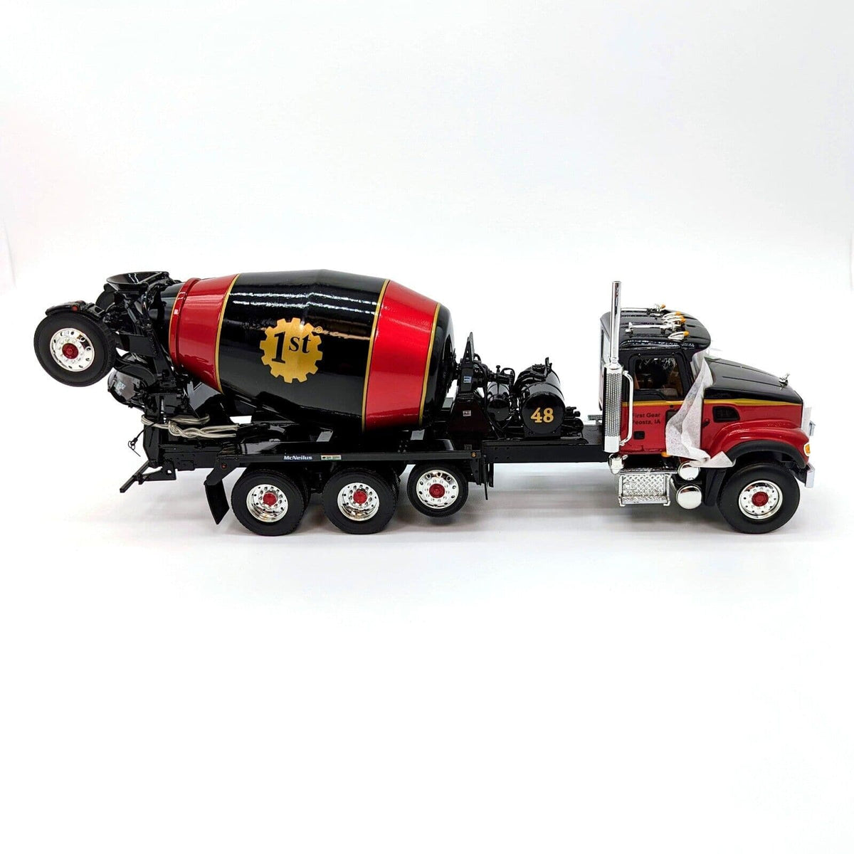 First Gear 1/34 Mack Granite w/ Bridgemaster Mixer Die-Cast Truck 19-0048.