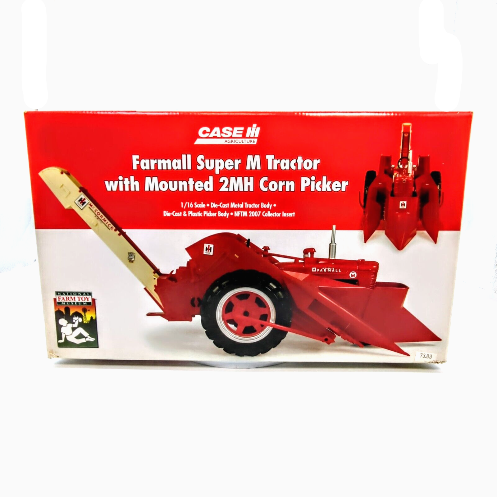 1/16 International Harvester Farmall Super M Tractor W/ 2MH Corn Picker.