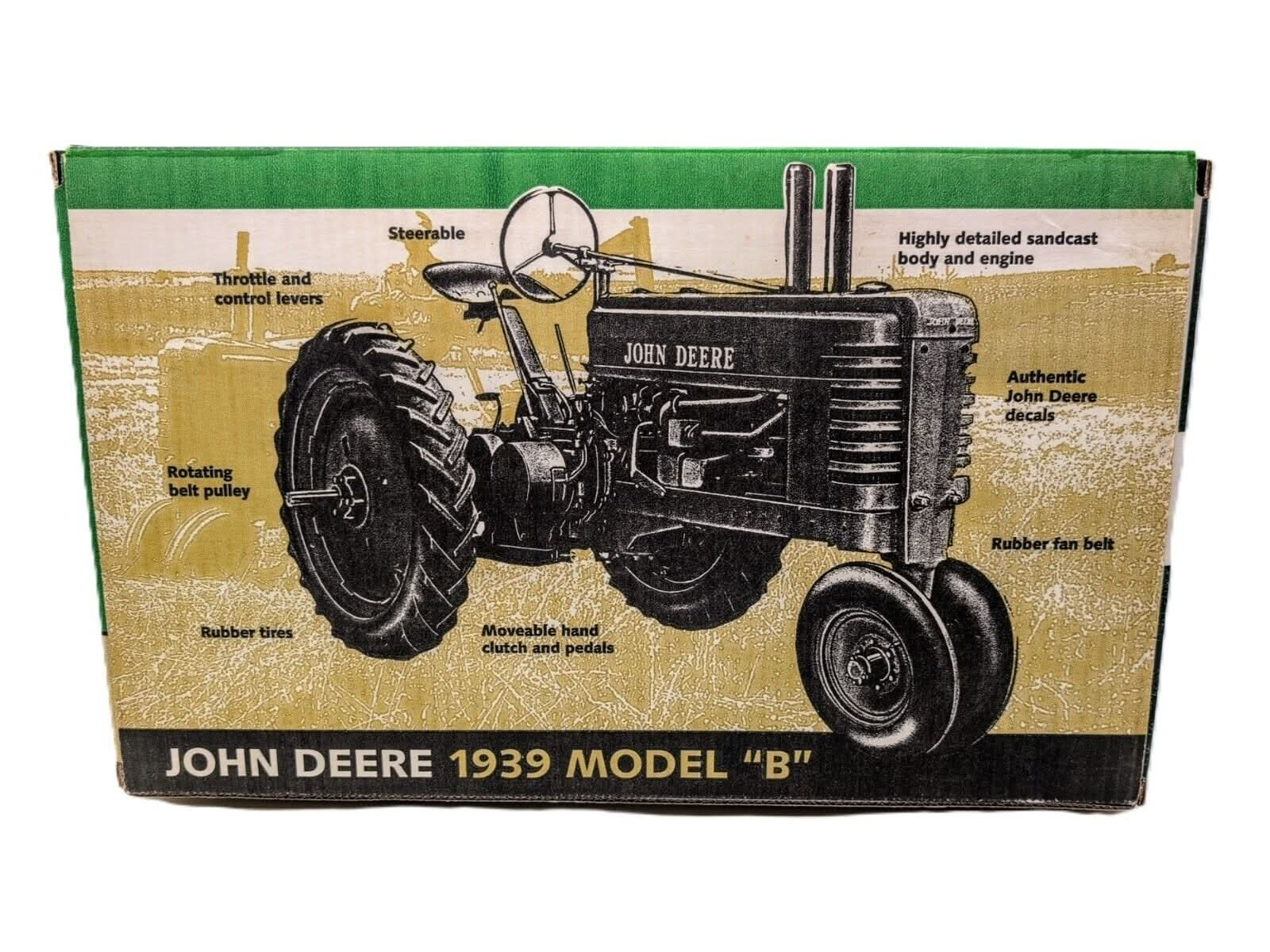 1/8 John Deere 1939 Model B Tractor With Narrow Front - Farm Toy Tractor