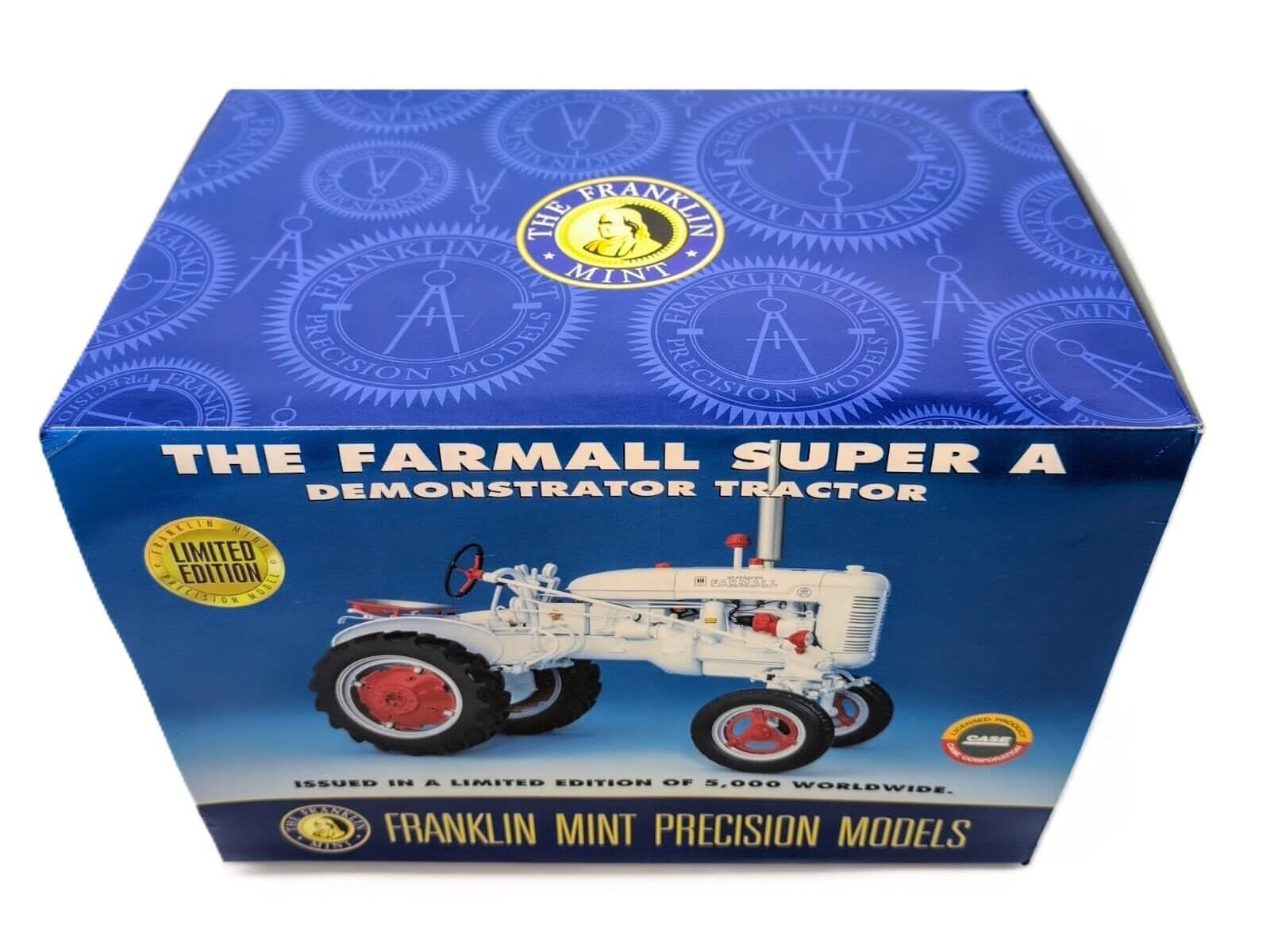 1/12 Farmall Super A White Demonstrator Tractor Franklin Mint Precision Model - Farm Toy