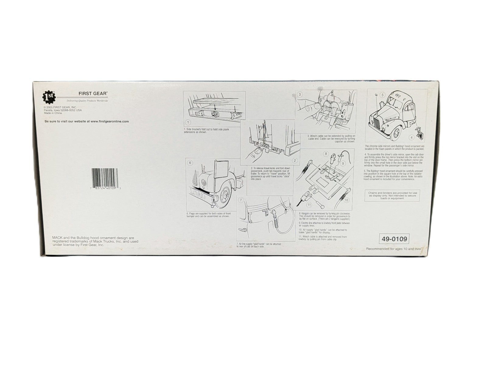 1/25 1960 Mack B-61  Tractor & Folding Gooseneck Trailer  Forestry Division.
