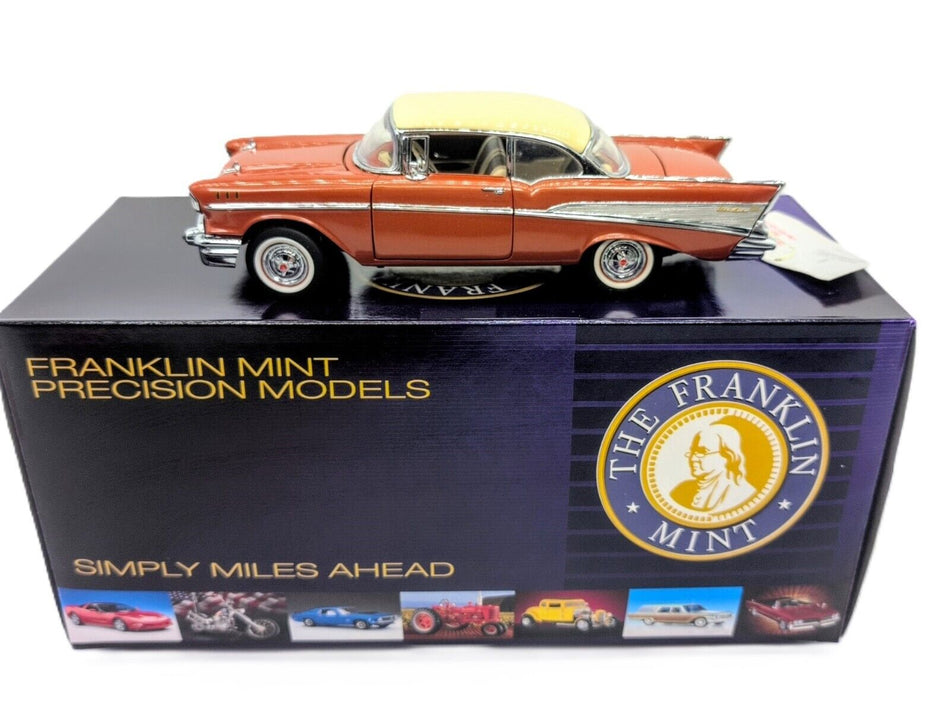 1/24 1957 Chevy Belair Coupe Brown/White, Limited Edition Franklin Mint 