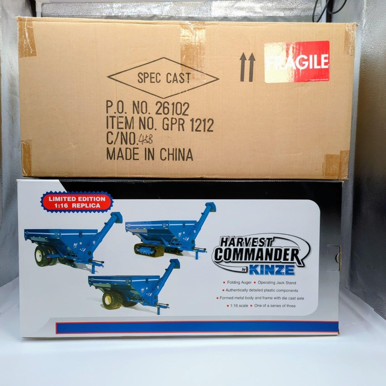 1/16 Kinze 1050 Row Crop Harvest Commander Grain Auger Wagon With